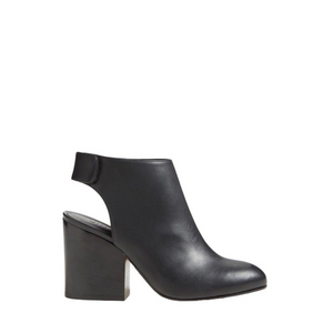 Vince Ingrid Black Leather Block Heel Slingback‎ Booties Boots Size 5